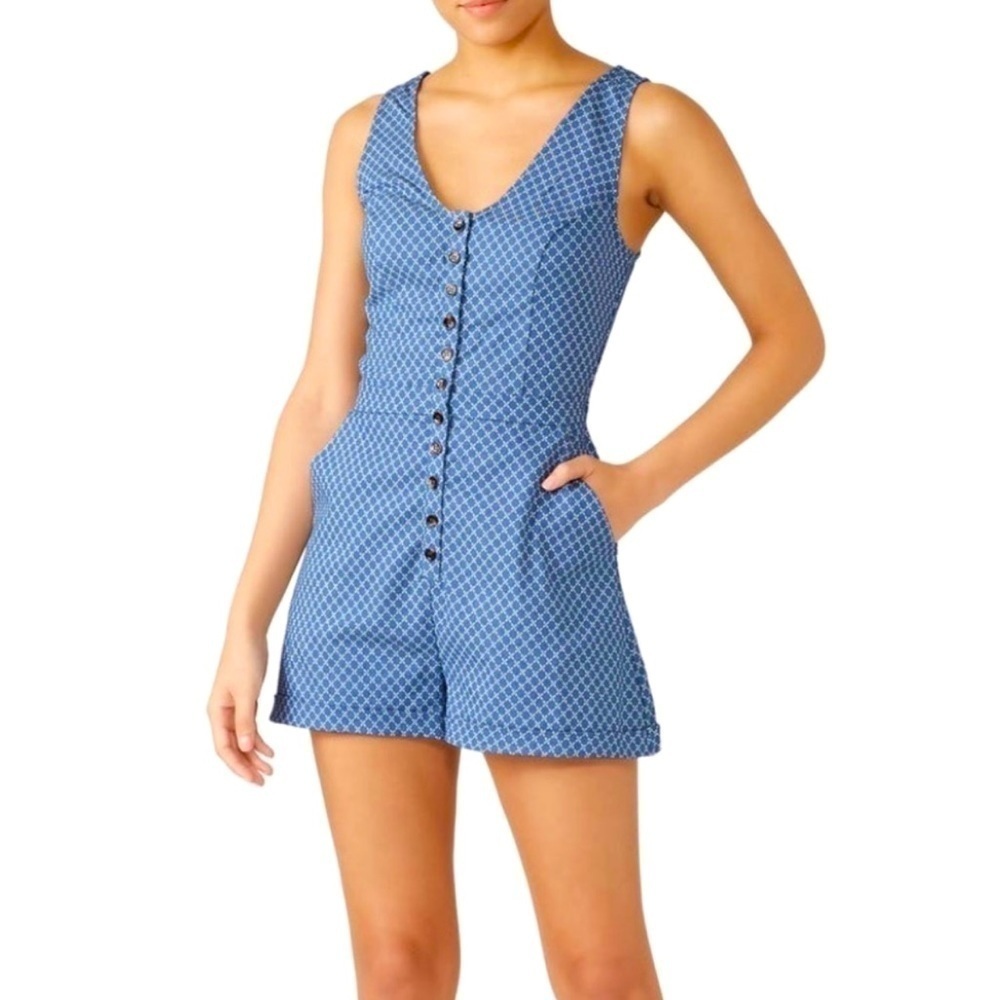 LE RUMI Blue Printed Romper S